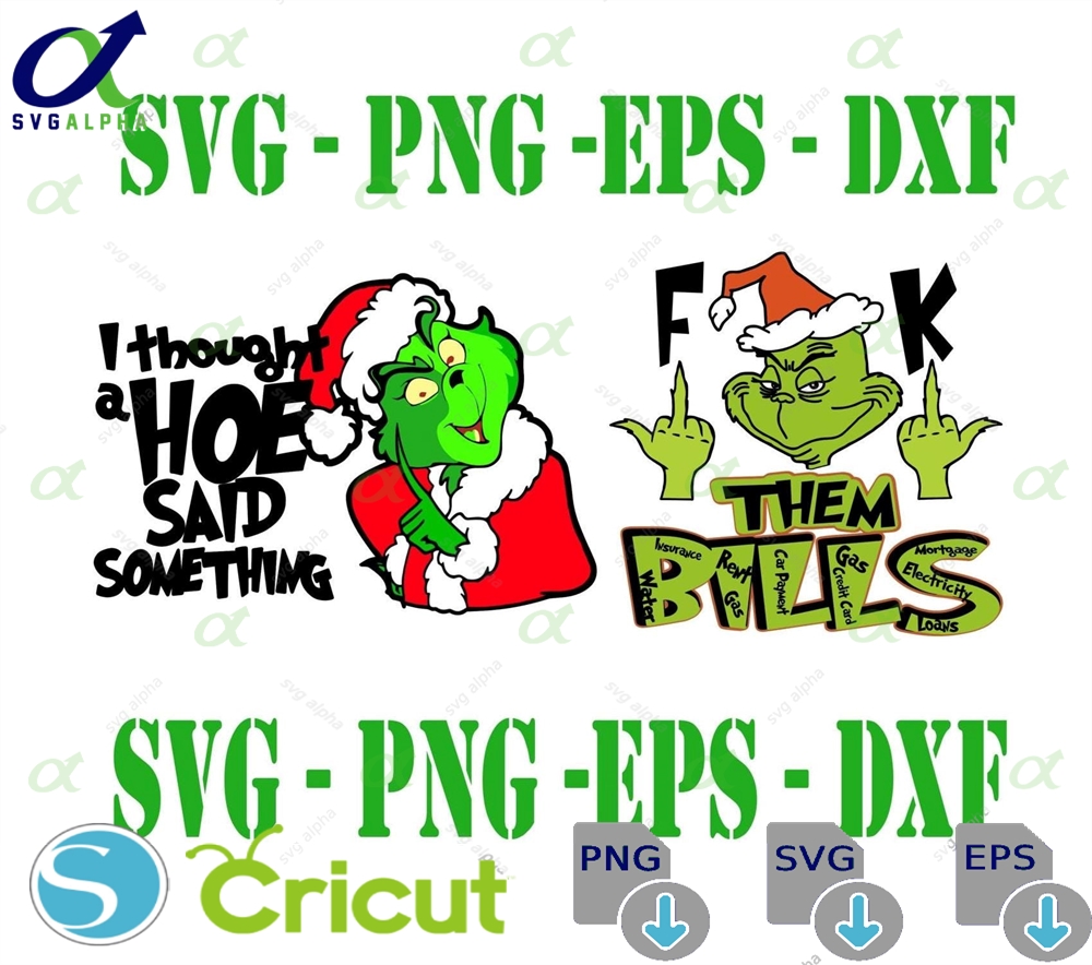 Funny Grinch Svg Bundlenaughty Christmas Quote Clipart Png Svg Dxf Rude Holiday Middle Finger Grinch Designs